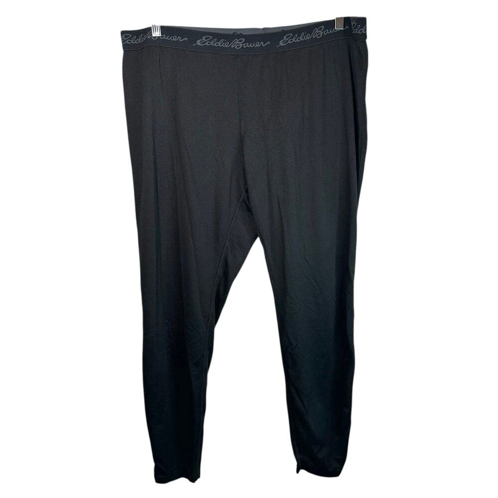 Eddie Bauer Womens FreeDry Thermal Base Layer Pants Logo Waistband Black XL